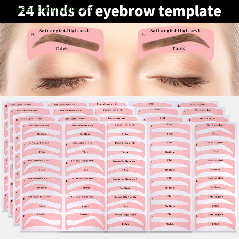 Bộ 24 Cặp Khuôn Hỗ Trợ Định Hình Lông Mày Tiện Dụng