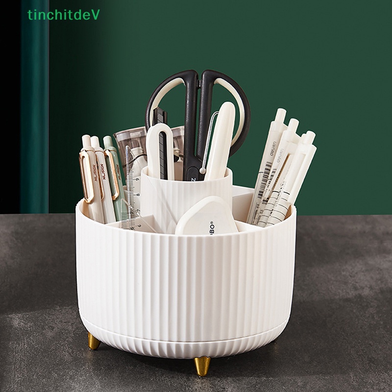 Hộp Đựng Bút / Cọ Trang Điểm Bằng Nhựa Sức Chứa Lớn Xoay 360 Độ