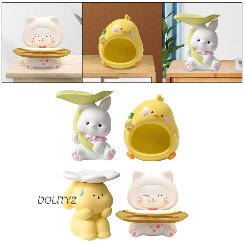 [Dolity2] Khay Đựng Chìa Khóa Điêu Khắc Hình Động Vật Bằng Nhựa Resin Cho Văn Phòng