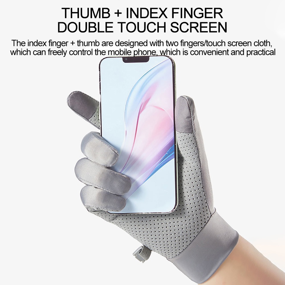 Găng tay DAYSELECT chống nắng chống tia UV bằng lụa lạnh thoáng khí cho nam nữ