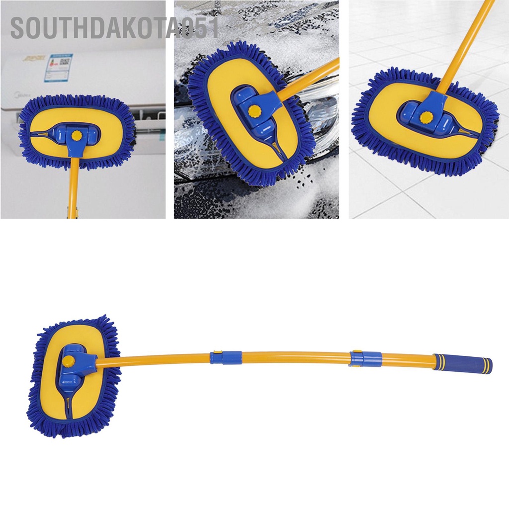 Southdakota051 Bàn Chải Rửa Xe Kính Thiên Văn Tay Cầm Dài Microfiber Mềm Siêu Thấm Hút Cây Lau Nhà Cho Cửa Sổ Điều Hòa Không Khí
