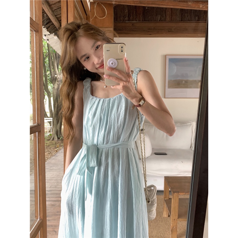 Đầm Yếm Dáng Rộng Phong Cách Hàn Quốc Thời Trang Mùa Hè Xinh Xắn Cho Nữ