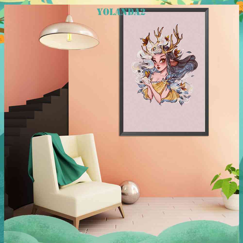 Tranh Đính Đá Kim Cương Toàn Bộ 5D DIY Hình Vẽ Cô Gái Trang Trí Nhà Cửa