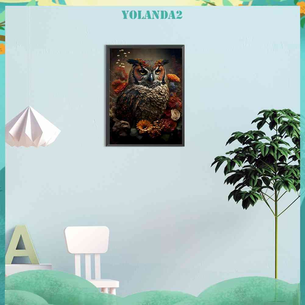 Tranh Đính Đá Kim Cương Toàn Bộ 5D DIY Hình Vẽ Con Cú