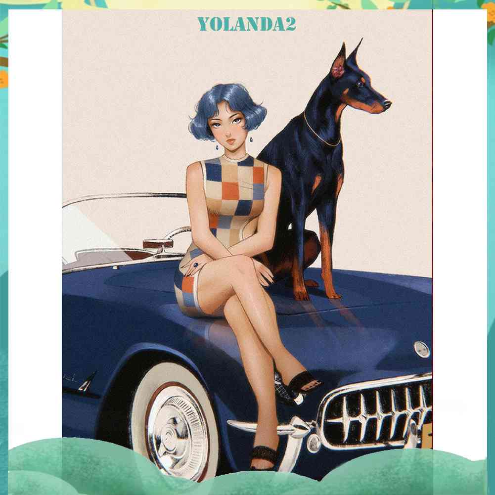 Tranh Đính Đá Kim Cương Toàn Bộ 5D DIY Hình Vẽ Cô Gái Trang Trí Nhà Cửa