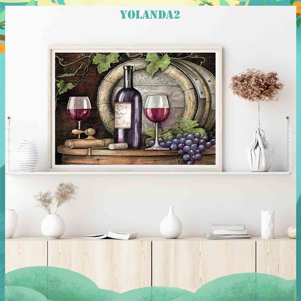 Tranh Đính Đá Kim Cương Toàn Bộ 5D DIY Hình Vẽ Chai Rượu