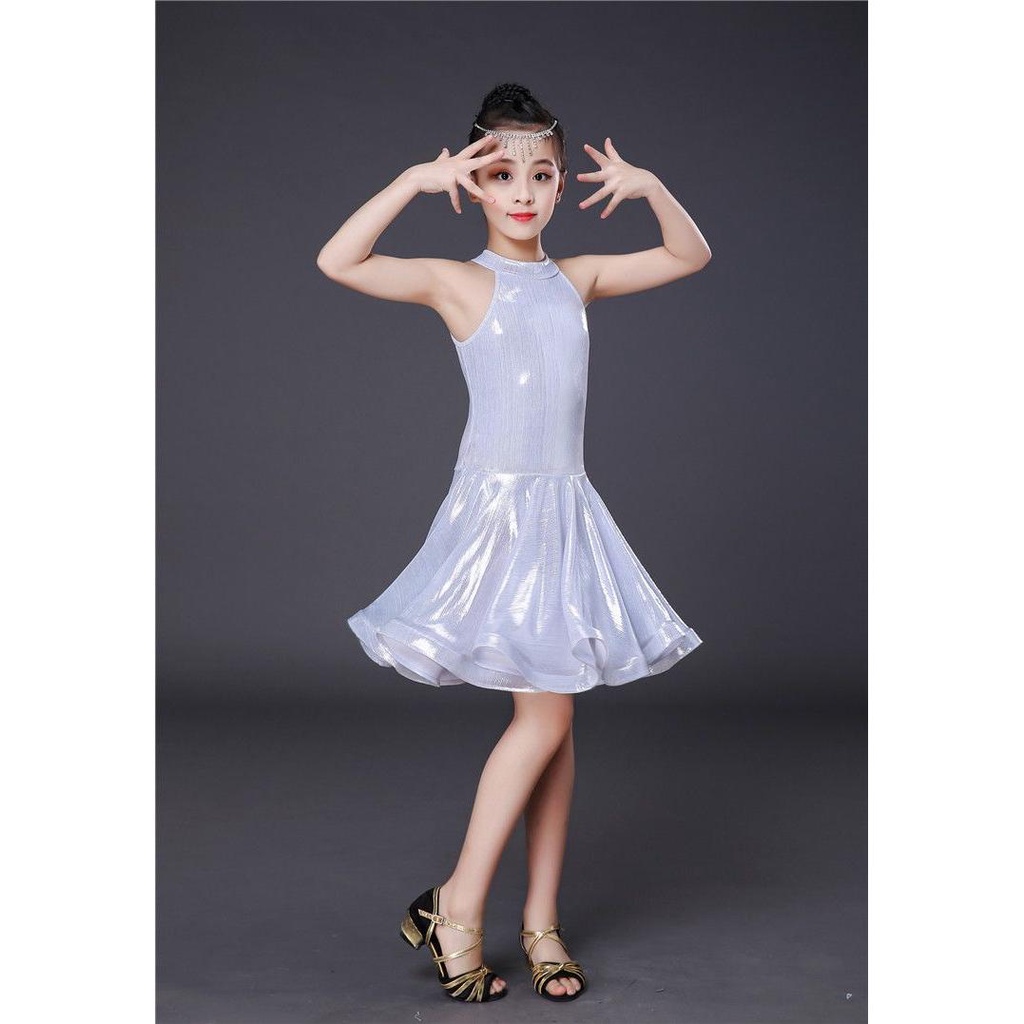 Đầm Khiêu Vũ Latin Không Tay Thời Trang Mùa Hè Cho Bé Gái