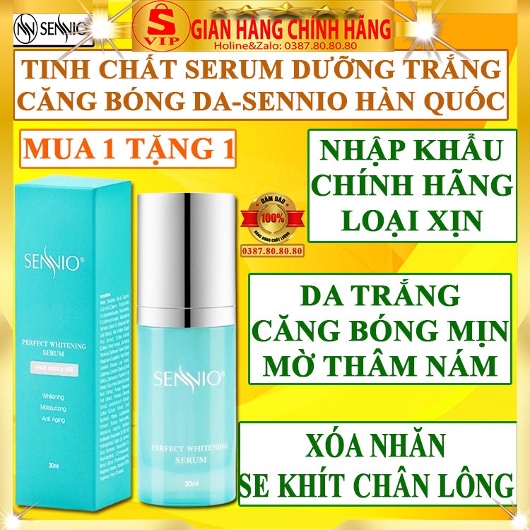 Serum dưỡng da mặt hàn quốc chính hãng Sennio tinh chất tái sinh phục hồi da căng bóng se khít lỗ chân lông cho nam nữ