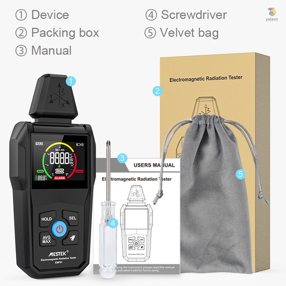Máy Dò Bức Xạ Điện Từ Cầm Tay Đa Năng Có Màn Hình Màu Kỹ Thuật Số Tiện Dụng Cho Phòng Thí Nghiệm / Bệnh Viện
