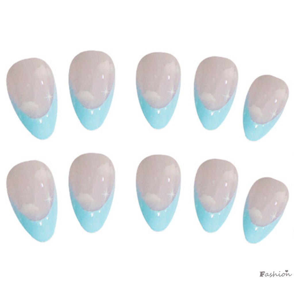 Bộ Móng Tay Giả Che Phủ Toàn Diện Thoải Mái Họa Tiết Đám Mây
