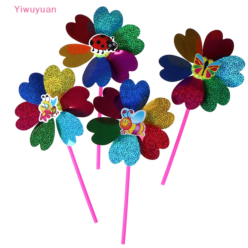 < Yiwuyuan > Chong Chóng Gió Kim Sa Đầy Màu Sắc Trang Trí Vườn Nhà Trẻ Em Áo Thun Thiết Kế Mới Năng Động Thời Trang