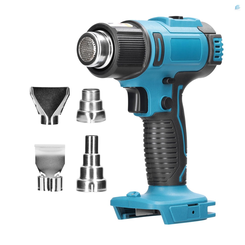 Máy Phát Nhiệt Kỹ Thuật Số Cầm Tay (S2Vn) Có Thể Sạc Lại 50-3000°C Công Cụ Điều Chỉnh Nhiệt Độ Điện Điều Chỉnh Được Với 4 Đầu Phun Tương Thích Với Makita Lit