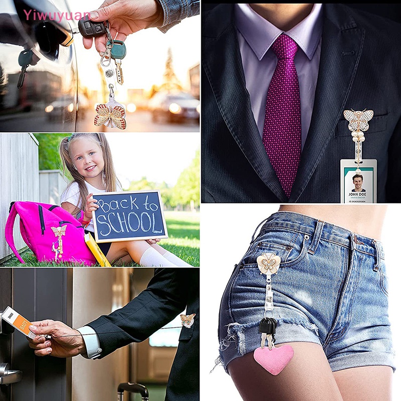 (MớI) Kẹp Tên / Danh ThiếP ĐíNh Đá HìNh BướM Xinh XắN