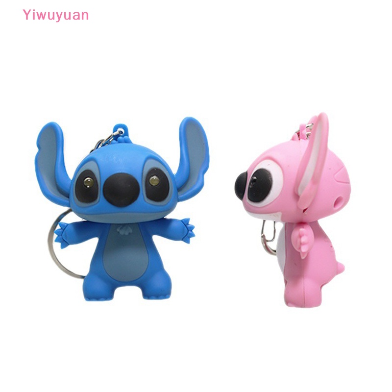 DISNEY Móc Khóa Hình Stitch Có Đèn LED Phát Sáng Dễ Thương