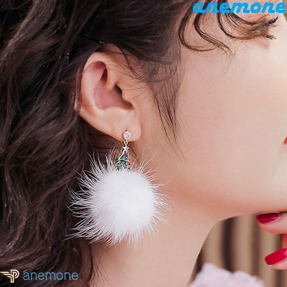 Khuyên Tai Hợp Kim Đơn Giản Hình Cây Thông Giáng Sinh Phong Cách Hàn Quốc