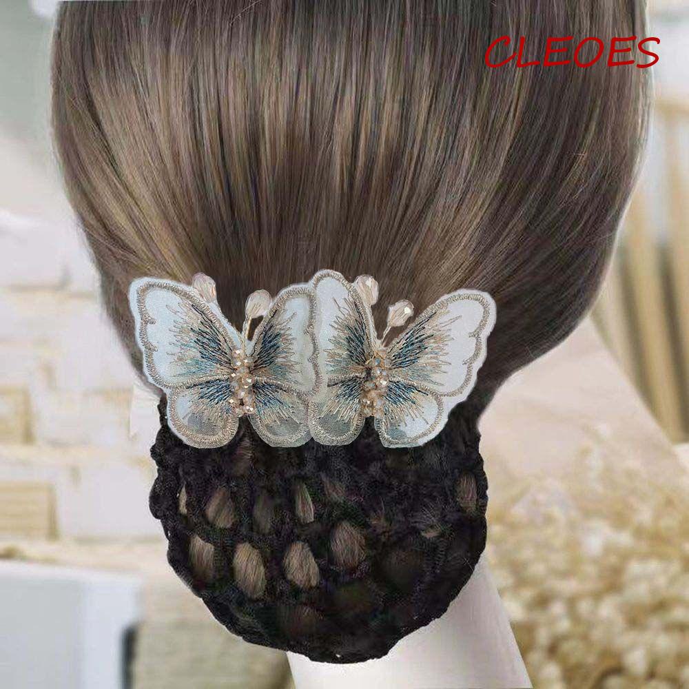 Kẹp Tóc Hình Bướm Thêu Họa Tiết Ngọt Ngào Cho Nữ