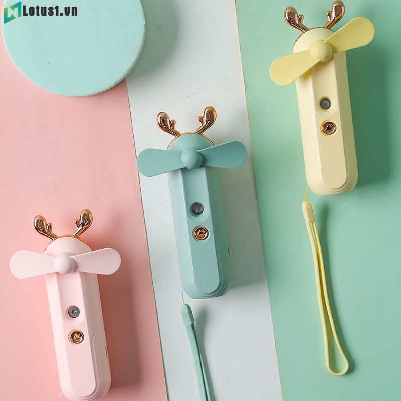 Quạt Nhỏ Cầm Tay Cấp Nước Phun Sương Sạc Usb Cho Ký Túc Xá Sinh Viên Mini Cầm Tay