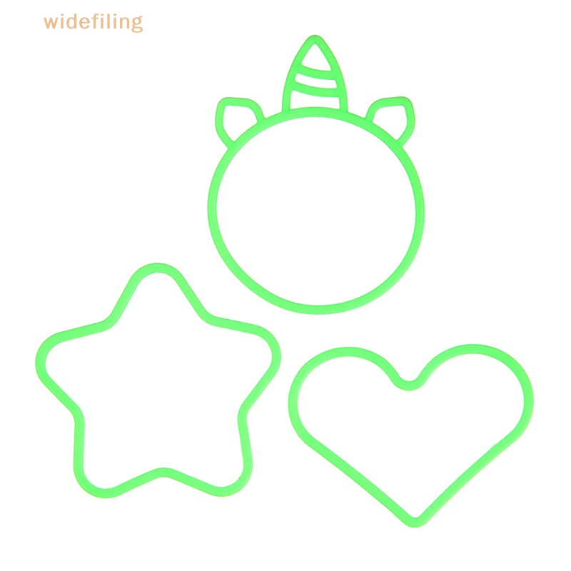 Bộ 3 Vòng Tay Silicone Màu Kẹo Họa Tiết Trái Tim / Ngôi Sao Xinh Xắn