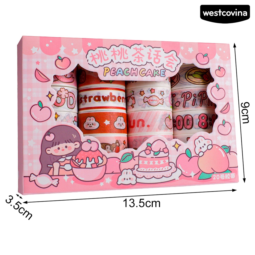 [COD]♪Set 20 Cuộn Băng Keo Giấy Dán Trang Trí Sổ Tay Cho Học Sinh