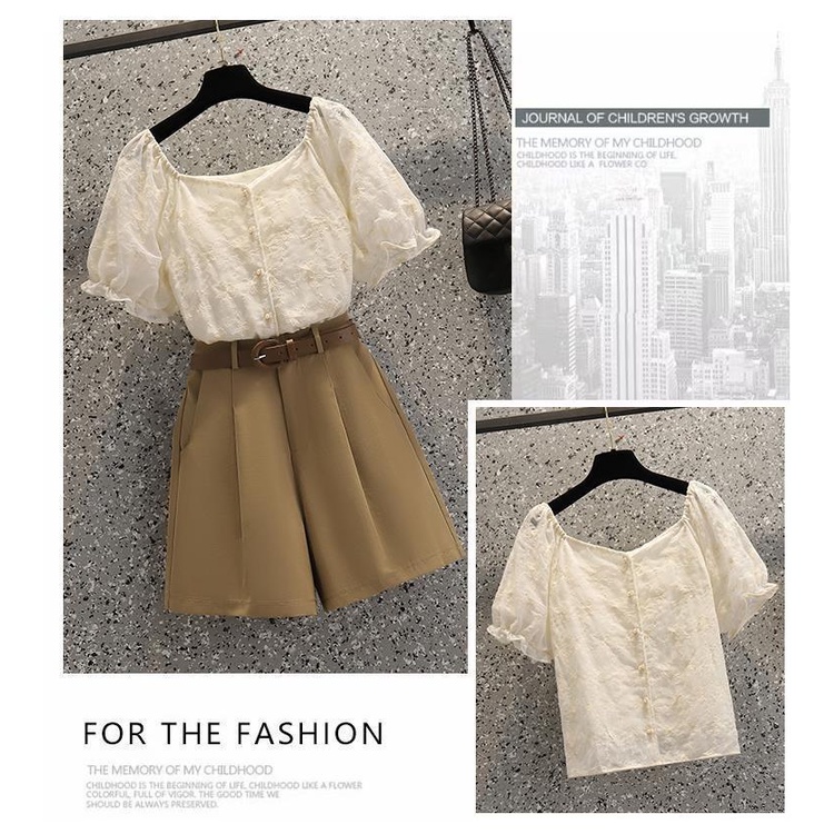 Set Áo Sơ Mi Tay Ngắn + Quần Short Thời Trang Mùa Hè Có Size Lớn Cho Người Béo 100kg