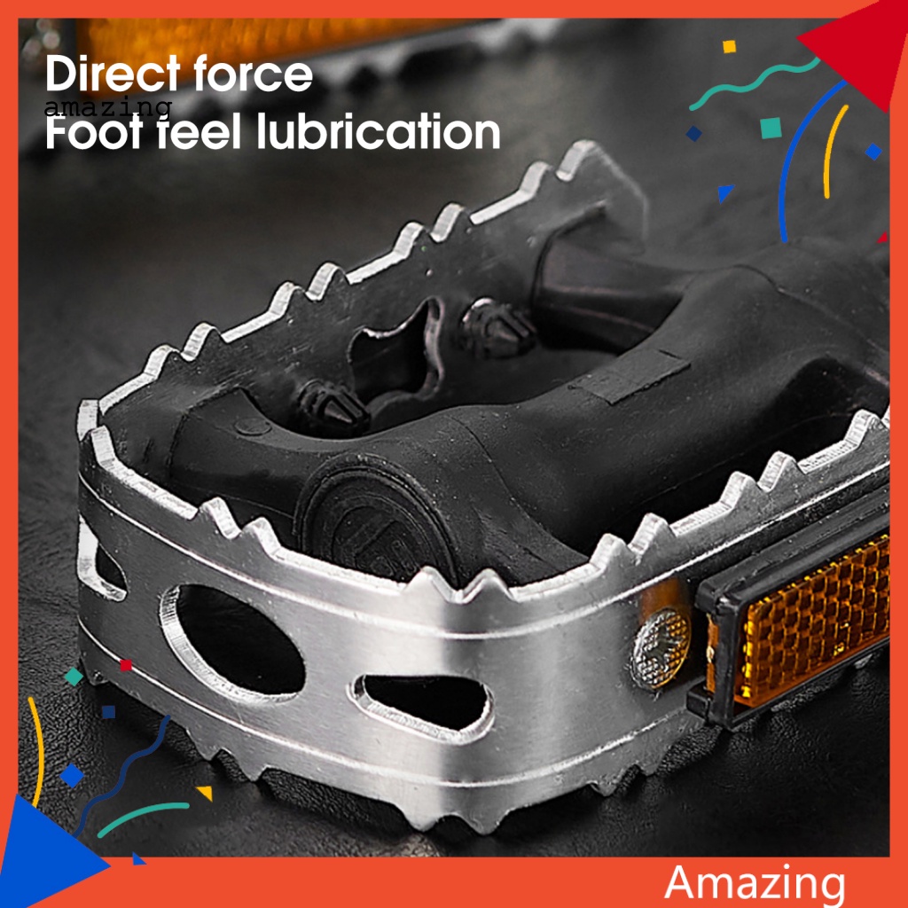 1 Cặp Bàn Đạp Xe Đạp Siêu Nhẹ Màu Sắc Bạc Thiết Kế Đục Lỗ Tiện Dụng