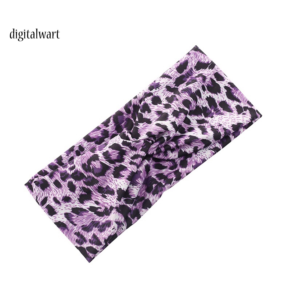 Kỹ Thuật Số| Băng Đô Cài Tóc Co Giãn In Họa Tiết Da Báo Thời Trang Cho Nữ