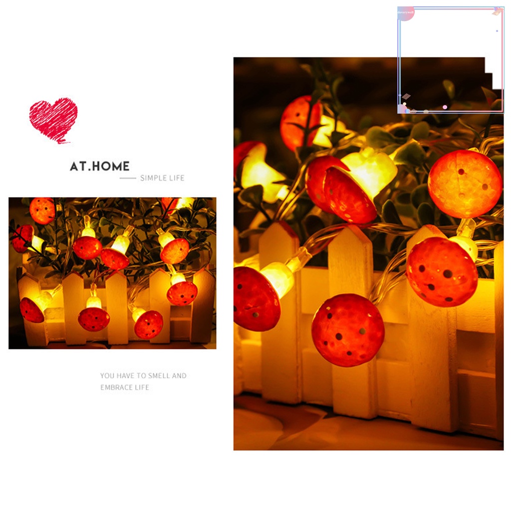 [DDJ] Dây Đèn LED Hình Nấm Mềm Mại Bảo Vệ Mắt Không Gây Chói Mắt Trang Trí Nhà Cửa / Tiệc Tùng