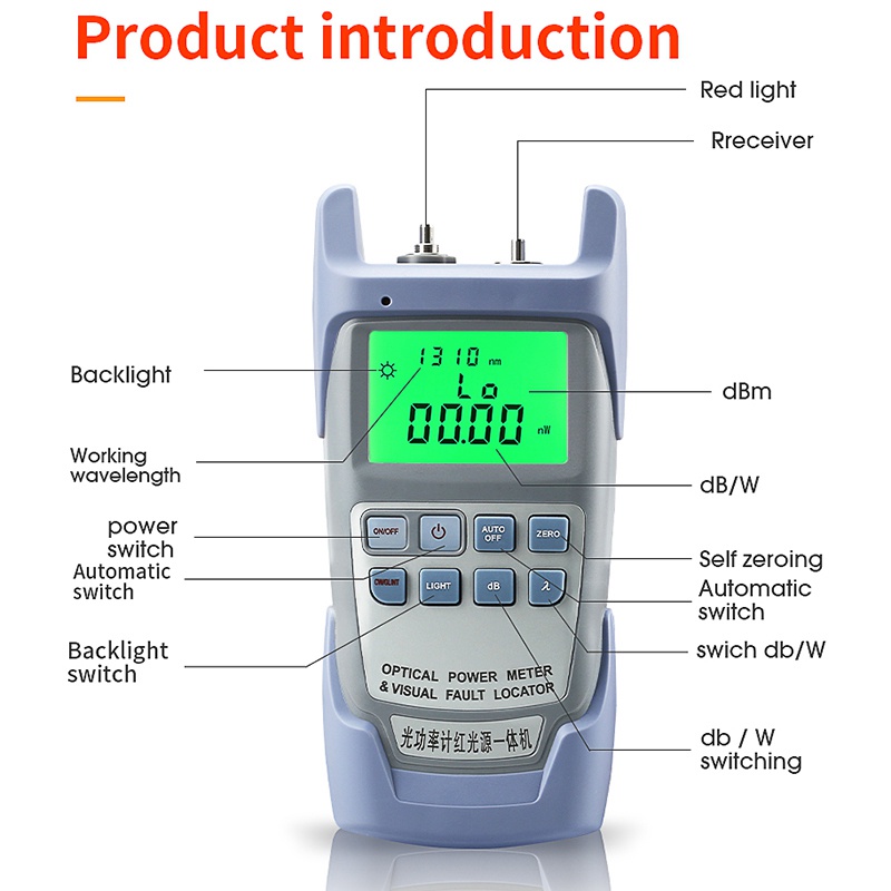 Thiết Bị Đo Công Suất Quang Học AUA-9A 5KM 10Km 20KM 30Km VFL10 MW