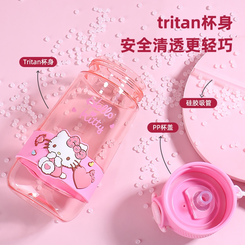 Bình Nước Bằng Nhựa Cấp Thực Phẩm Có Ống Hút Hình Hello Kitty Đáng Yêu Cho Mẹ Bầu