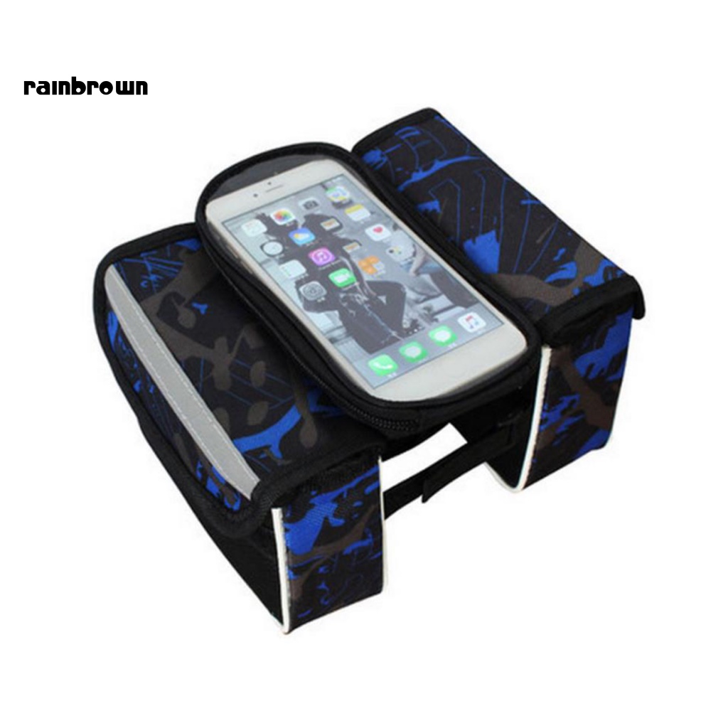 &lt; Rainbrown &gt; Túi Đựng Điện Thoại Di Động Màn Hình Cảm Ứng Chống Nước Gắn Ghi Đông Xe Đạp