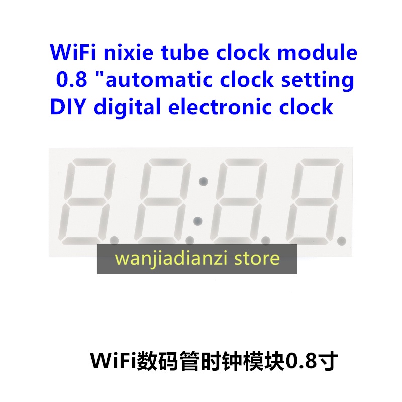 Mô-đun đồng hồ ống nixie WiFi 0,8 "cài đặt đồng hồ tự động Đồng hồ điện tử kỹ thuật số DIY