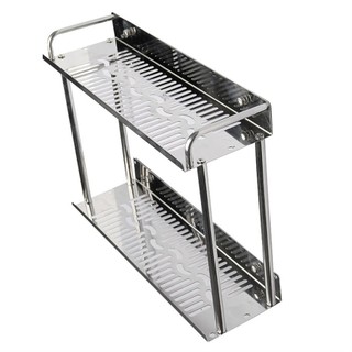2 Tiers Wall Storage Shelf Stainless Steel Toilet Organizer Bathroom Shelves