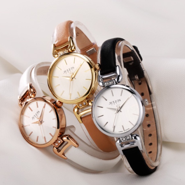 Đồng Hồ Quartz Julius Đính Đá Phong Cách Retro 925