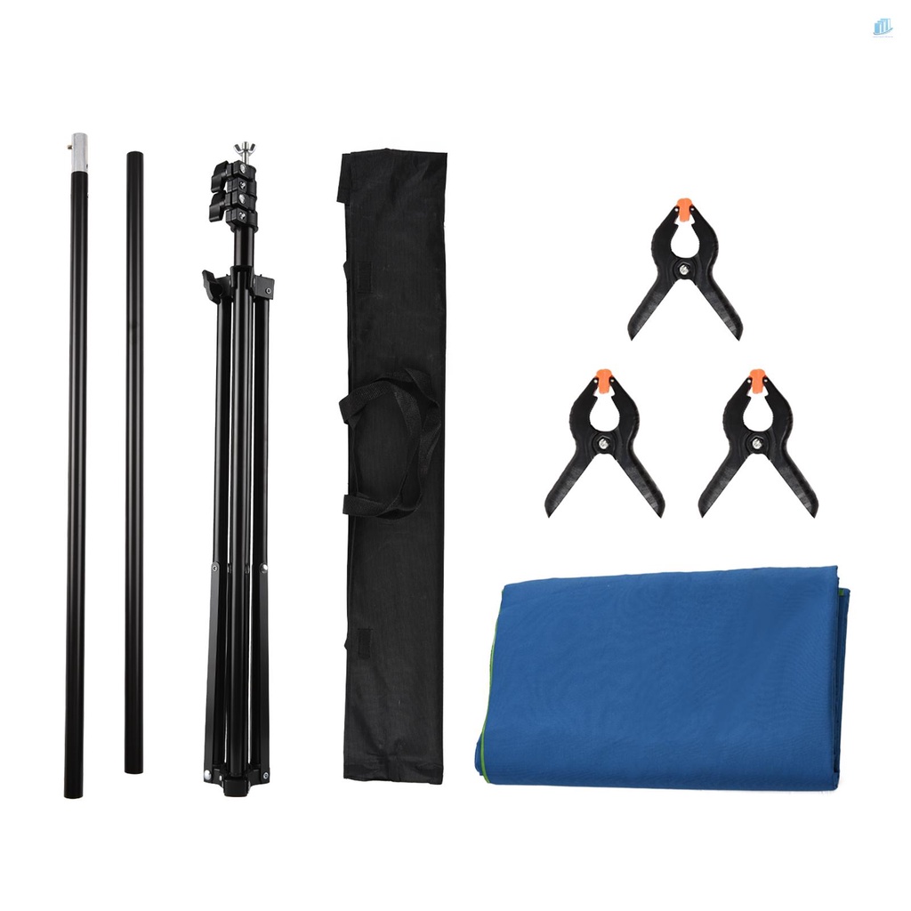 Phông Nền Chụp Ảnh Hai Mặt Màu Xanh Lá Cây Màn Hình Xanh Dương 5x7ft Hình Chữ T 5x7ft Có Thể Điều Chỉnh Kèm Kẹp Lò Xo 3X