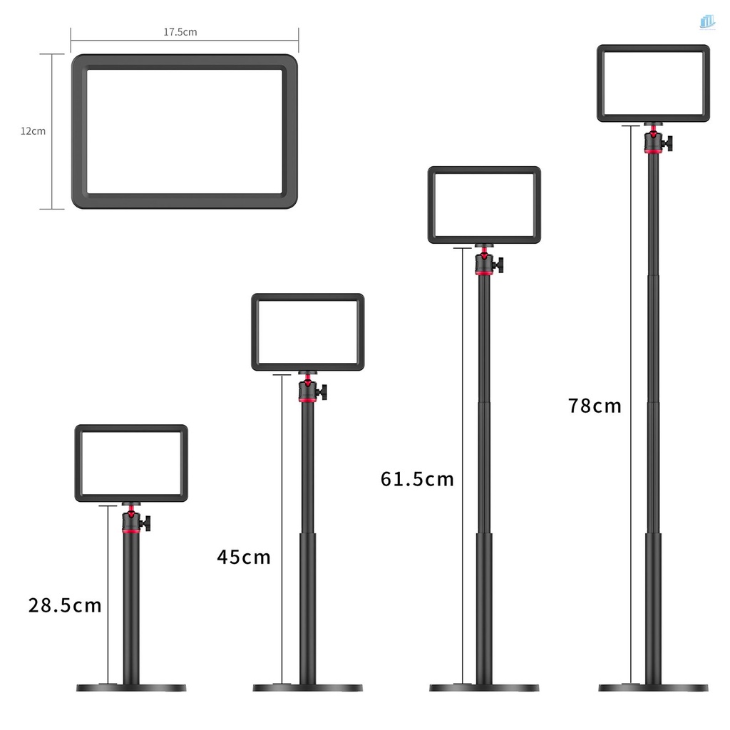 Bảng Đèn LED VIJIM K5 3200K-6500K 8 Cấp Độ Sáng 10W CRI95 + USB Kèm Giá Đỡ Đầu Tròn Chuyên Dụng Cho Live Streaming Online Ga