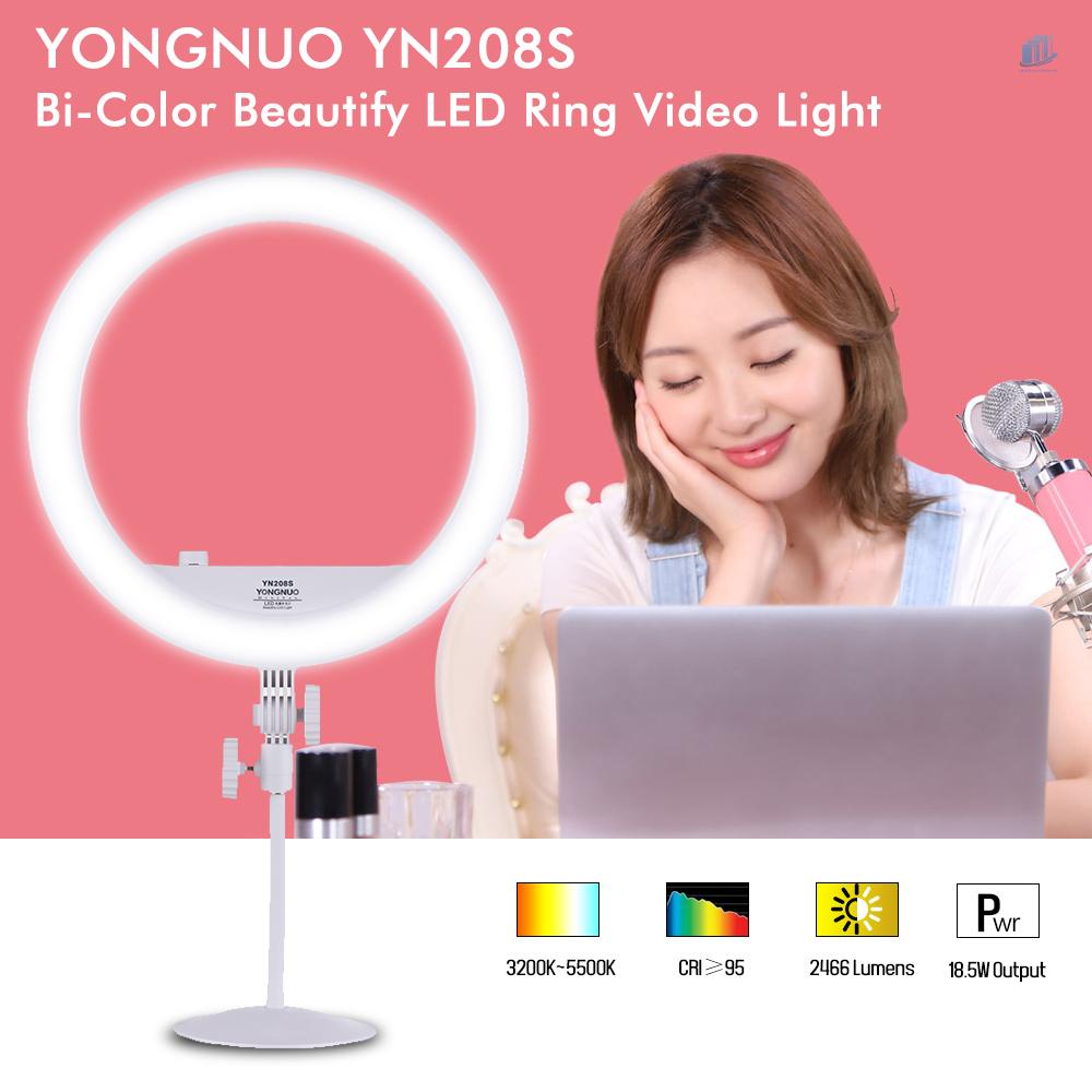Đèn LED Vòng Tròn Thông Minh YONGNUO YN208S 3200K-5500K 18.5W Hỗ Trợ Chụp Ảnh Selfie