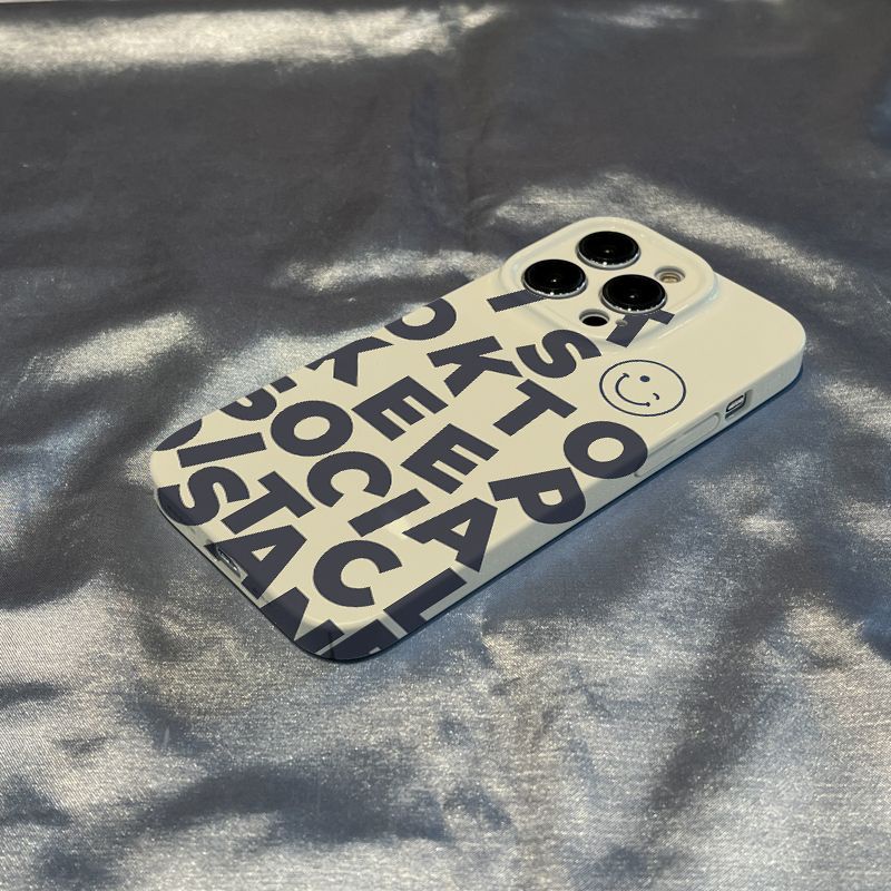 Ốp Điện Thoại In Chữ Tiếng Anh / Mặt Cười Đơn Giản Thời Trang Cho Iphone1 iPhone12 / promaxxs13 14 plus / 7xr11 / 8 DJLZ