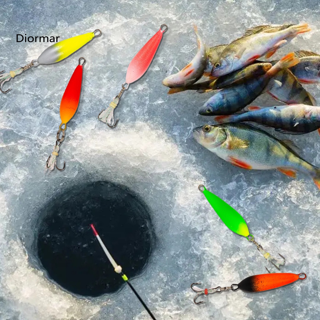 Bộ 5 Mồi Câu Cá Nổi Bằng Thép Không Gỉ Cứng Có Lưỡi Câu Sắc Bén Màu Ngẫu Nhiên