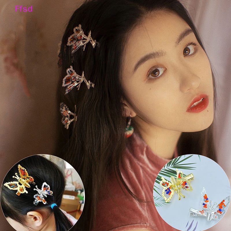 {Ffsd} Kẹp Tóc Hình Bướm Rỗng Bằng Kim Loại Thời Trang Dành Cho Nữ Đi Tiệc Bán Chạy *