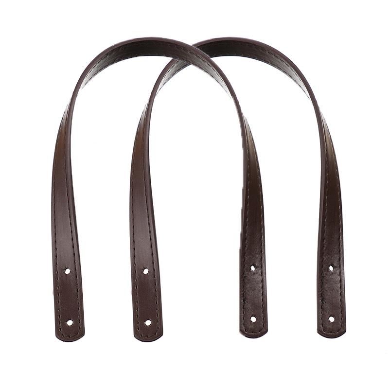 1 Cặp Dây Đeo Túi Xách Bằng Da PU Màu Trơn Đính Đinh Tán Thời Trang