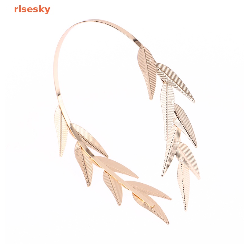 Băng Đô Kim Loại Hình Lá Màu Sắc Thanh Lịch Cho Cô Dâu