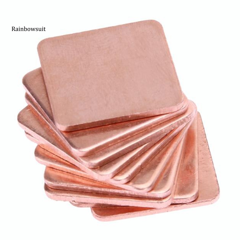 Bộ 10 Miếng Đệm Tản Nhiệt Bằng Đồng Bền Bỉ Kích Thước 15Mmx15Mm Cho Laptop