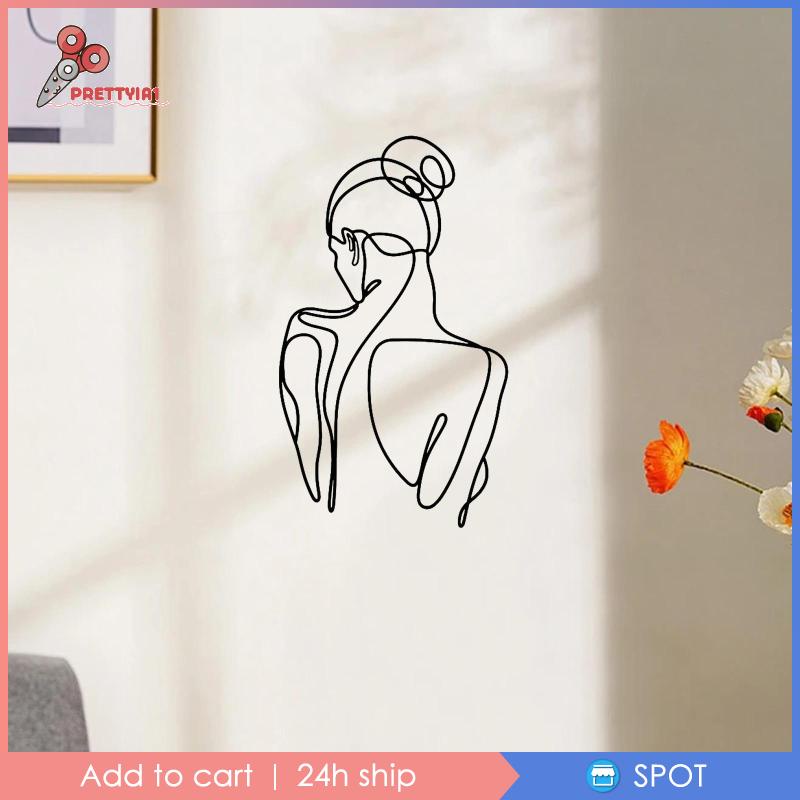 [Prettyia1] Hình Dán Tường Nghệ Thuật Bằng Kim Loại Trang Trí Phòng Tắm Cho Nữ