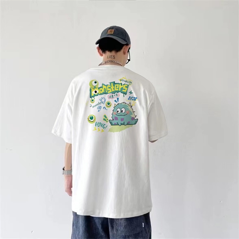 Áo Thun n88- Áo Thun cotton Tay Ngắn Trễ Vai In Hình Quái Vật Nhỏ Phong Cách Cổ Điển Đơn Giản Cho Nam Và Nữ Dzrehyersfhd