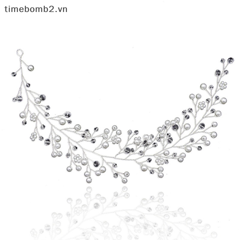 {Timebomb} Băng Đô Đính Ngọc Trai Thủ Công Thời Trang Cho Cô Dâu Trong Tiệc Cưới.