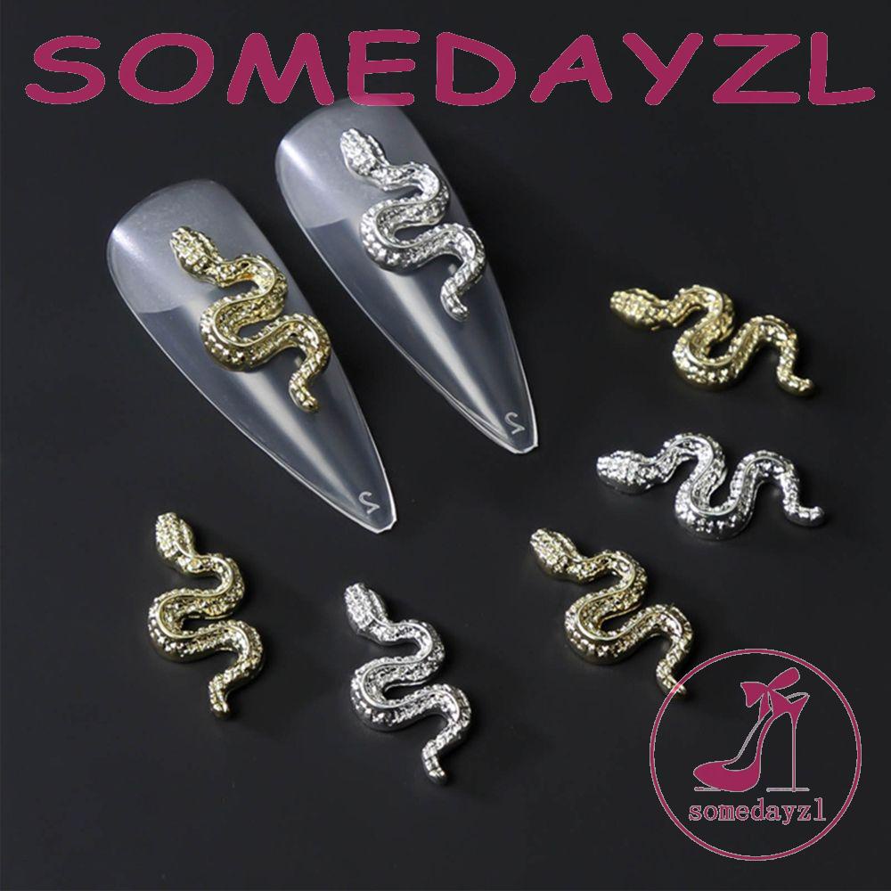 Phụ Kiện Trang Trí Móng Tay Hình Rắn Bằng Hợp Kim Phong Cách Âu Mỹ Tinh Tế DIY