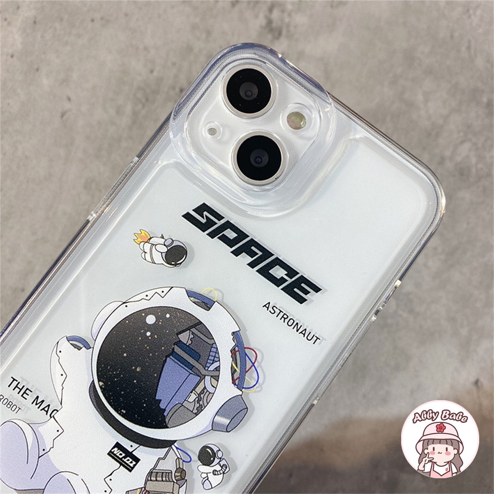 Ốp Điện Thoại TPU Mềm Trong Suốt Chống Sốc In Hình Phi Hành Gia Cho IPhone 14 Pro Max 11 12 11 Pro Max X XS 7Plus