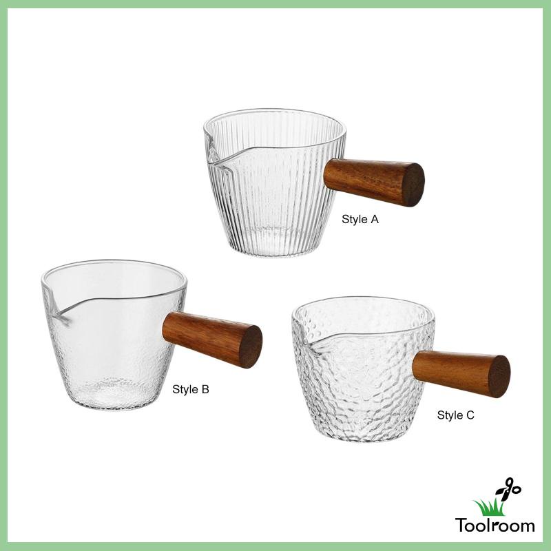 Dụng Cụ Pha Trà Mini Bằng Kính Cách Nhiệt Với Tay Cầm Bằng Gỗ Tiện Dụng