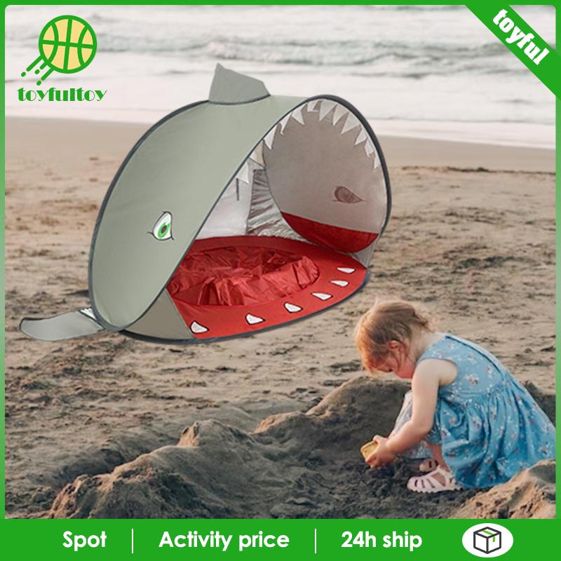 Lều Cắm Trại Bãi Biển Di Động Với Túi Đựng Họa Tiết Sọc Xanh Lá Cho Bé Trai / Bé Gái