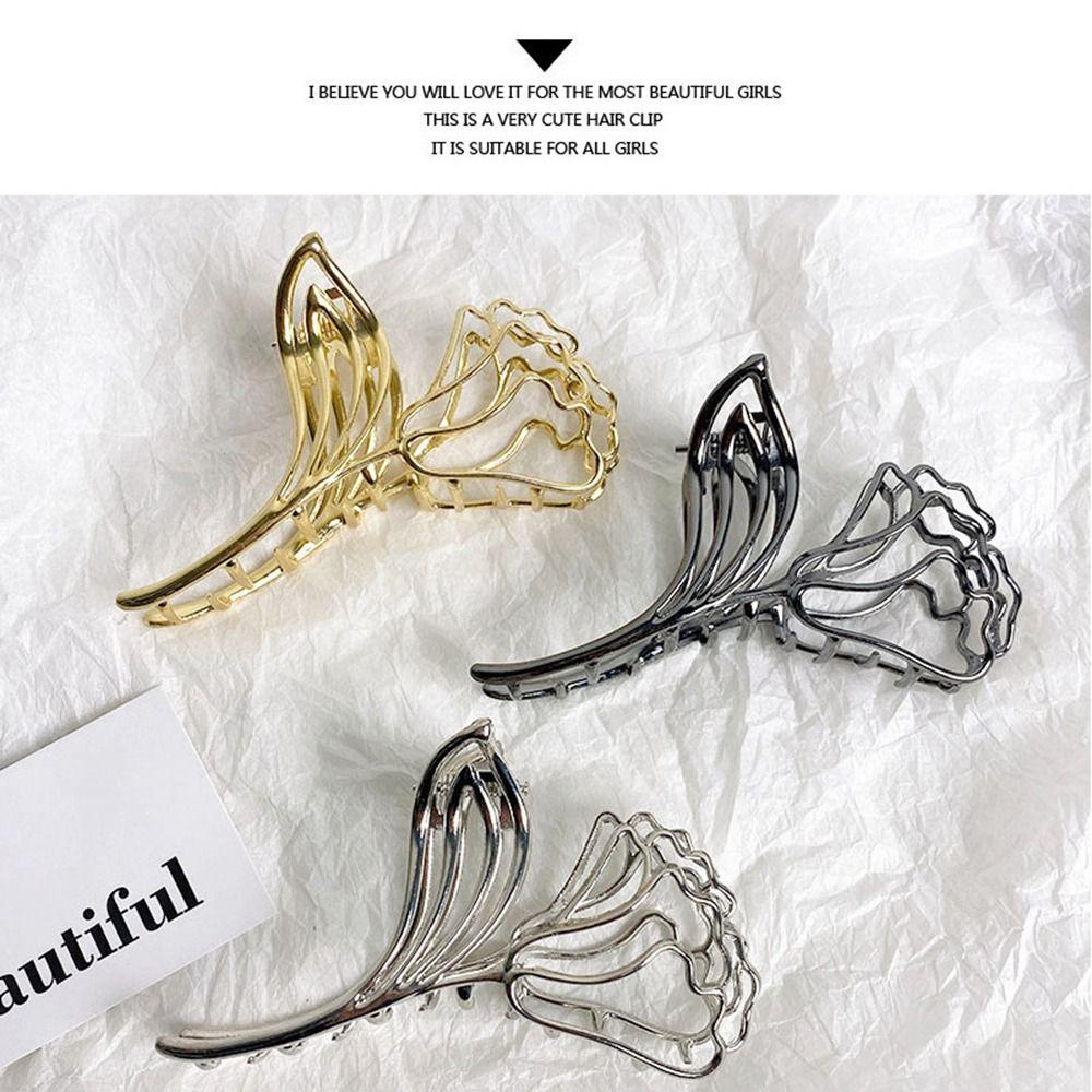 Kẹp Tóc Kim Loại Hình Cá Mập Thiết Kế Đơn Giản Sáng Tạo Cho Nữ